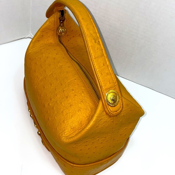 Gianni Versace Ostrich Sunburst Vintage Sunburst Vanity Bag excellent condition - Picture 4 of 11